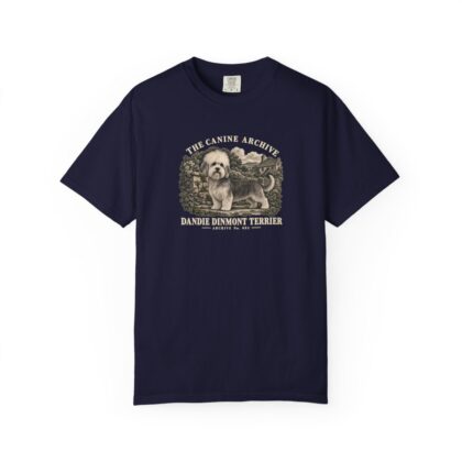 Dandie Dinmont Terrier Front Study Tee in True Navy