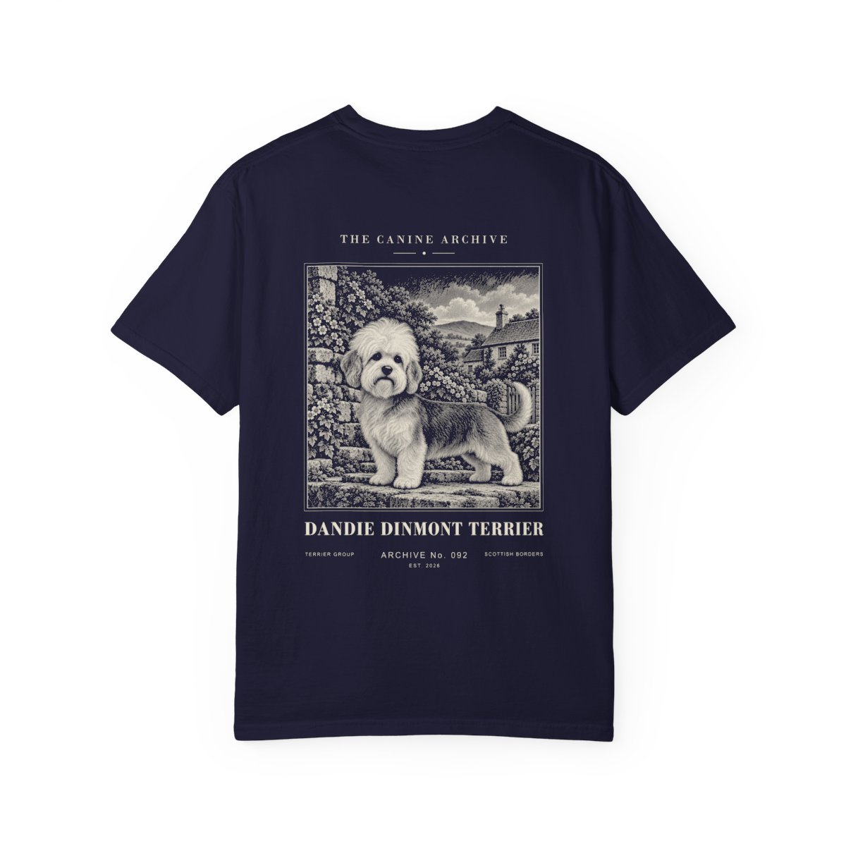 Dandie Dinmont Terrier Tee in True Navy