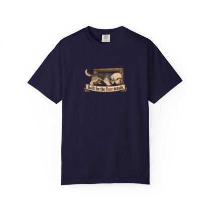 Dandie Dinmont Terrier humorous illustration tee in True Navy