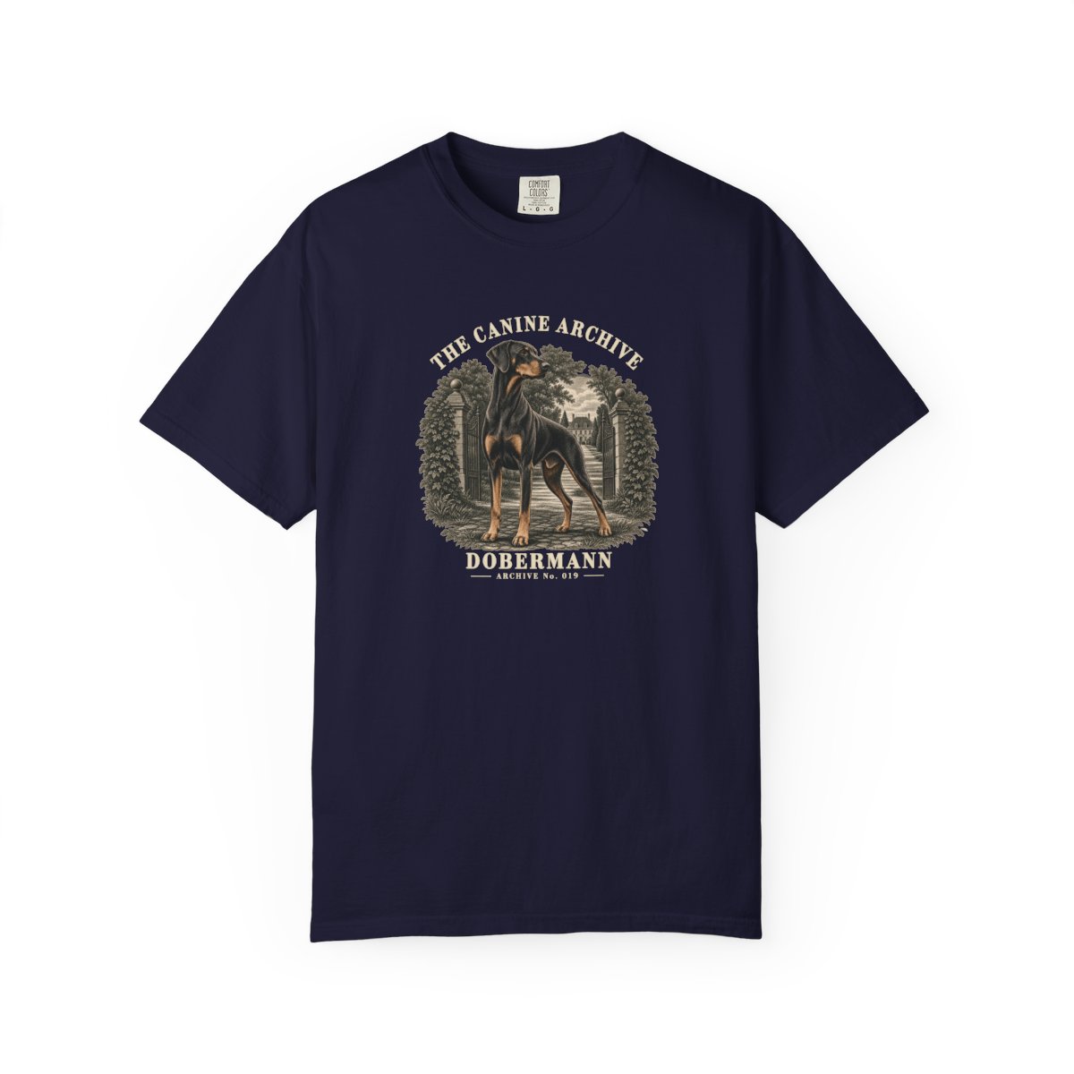 Dobermann Front Study Tee in True Navy