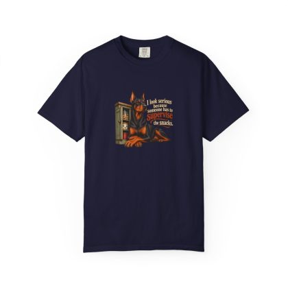 Dobermann Humour Tee in True Navy