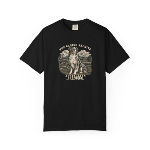 Australian Shepherd Front Study Tee in Black