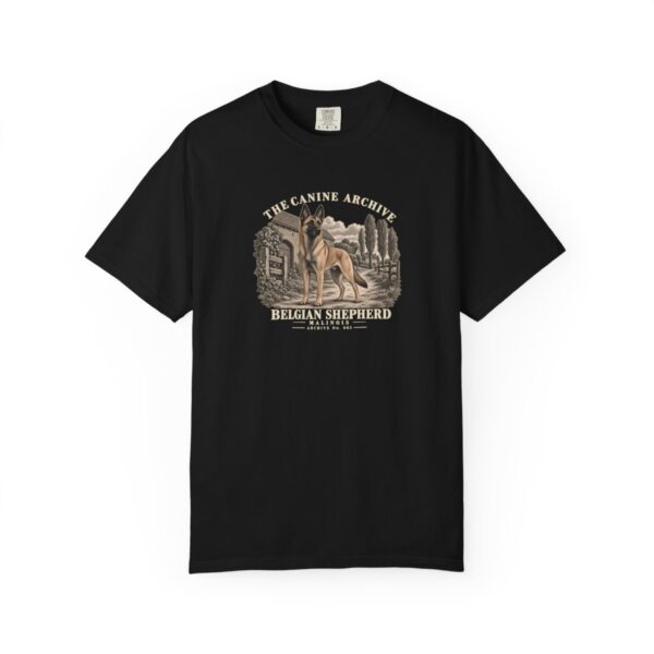 Belgian Shepherd Malinois Front Study Tee in Black