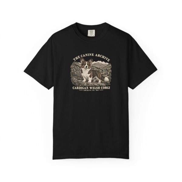 Cardigan Welsh Corgi Front Study Tee in Black