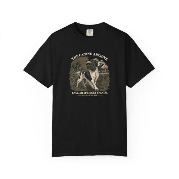 English Springer Spaniel Front Study Tee in Black