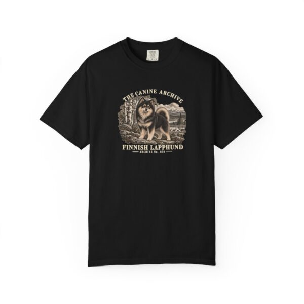 Finnish Lapphund Front Study Tee in Black