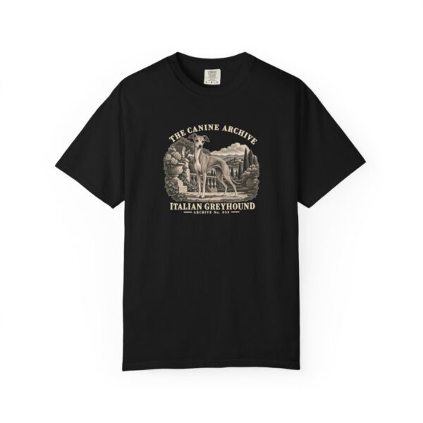 Italian Greyhound Front Study Tee in Black