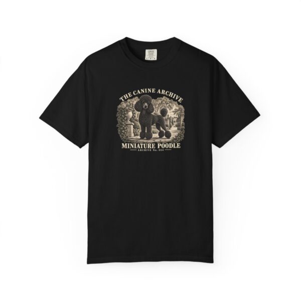 Miniature Poodle Front Study Tee in Black