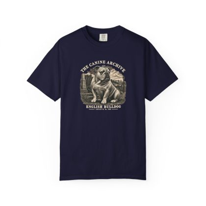English Bulldog Front Study Tee in True Navy