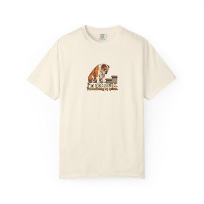 English Bulldog humorous illustration tee in Ivory