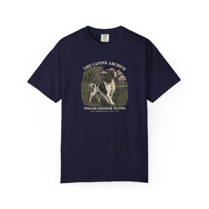 English Springer Spaniel Front Study Tee in True Navy