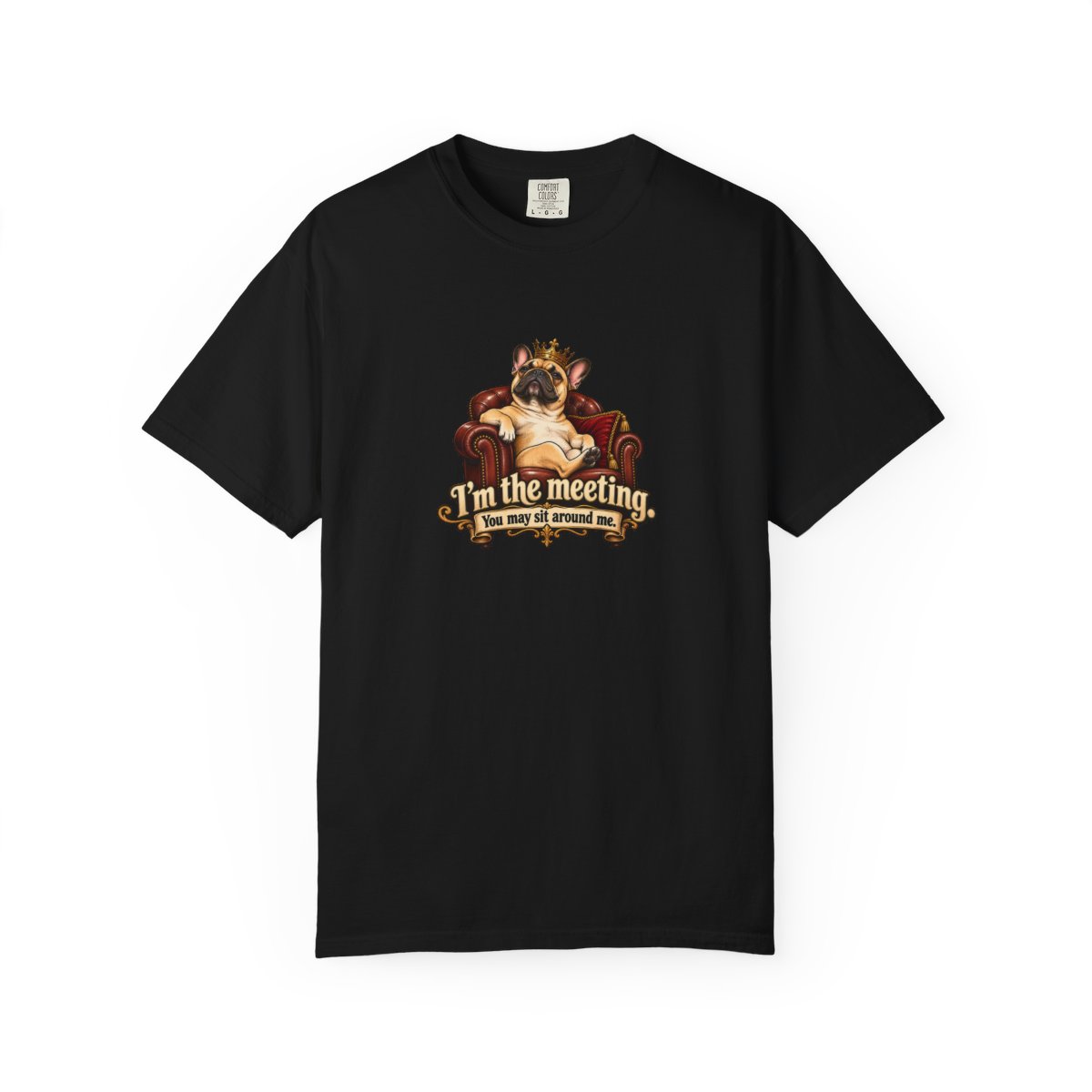 French Bulldog humorous illustration tee in Black