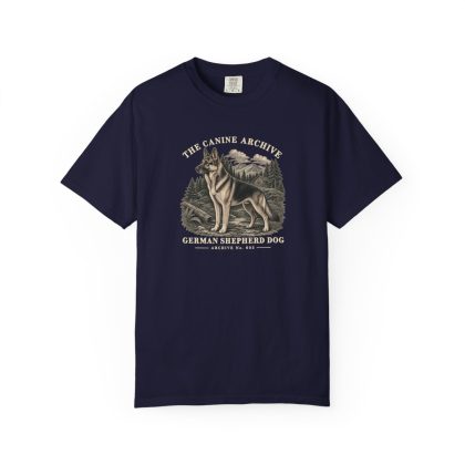 German Shepherd Dog Front Study Tee in True Navy