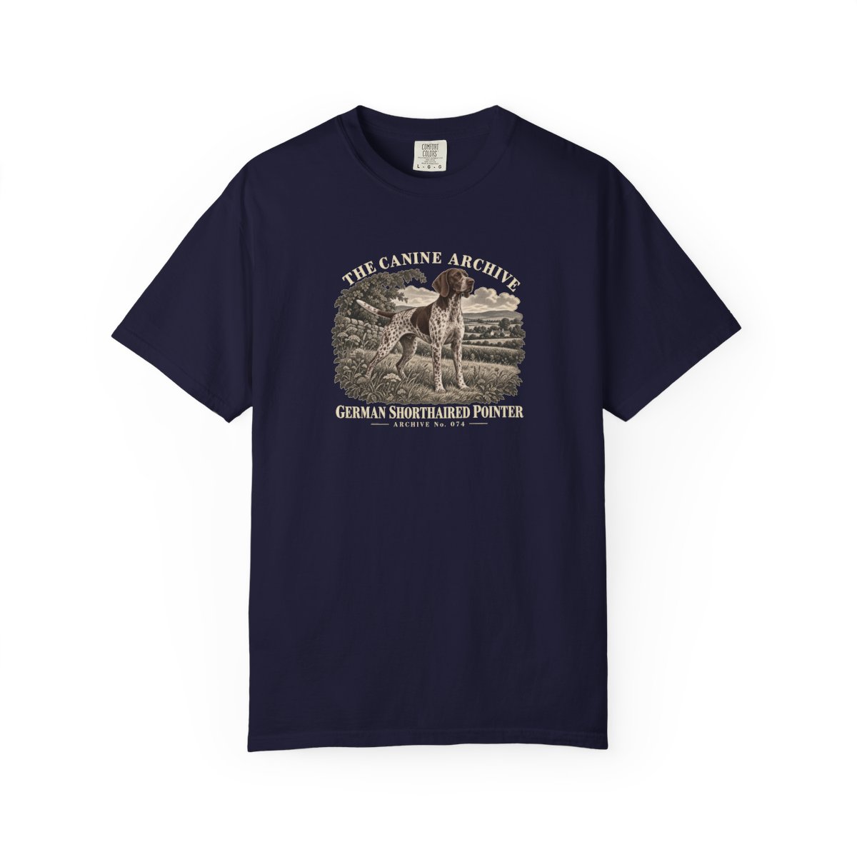 German Shorthaired Pointer Front Study Tee in True Navy