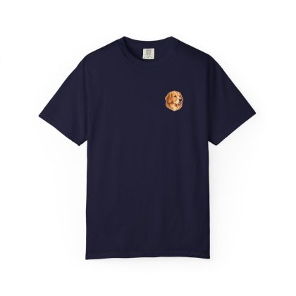 Golden Retriever Portrait Tee in True Navy