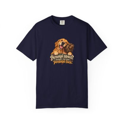 Golden Retriever Humour Tee in True Navy