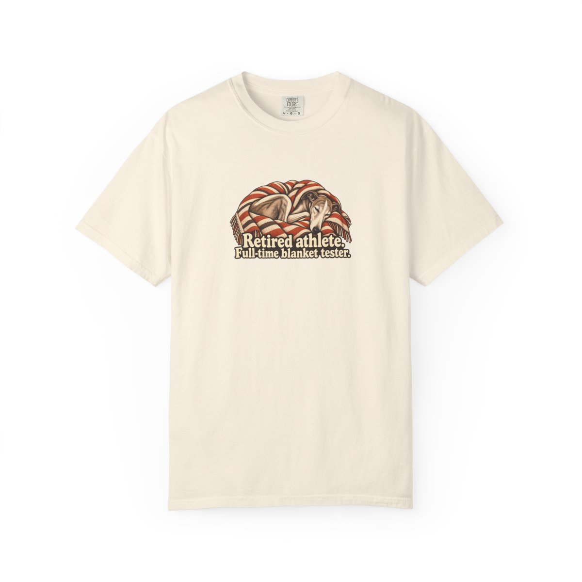 Greyhound humorous illustration tee in Ivory