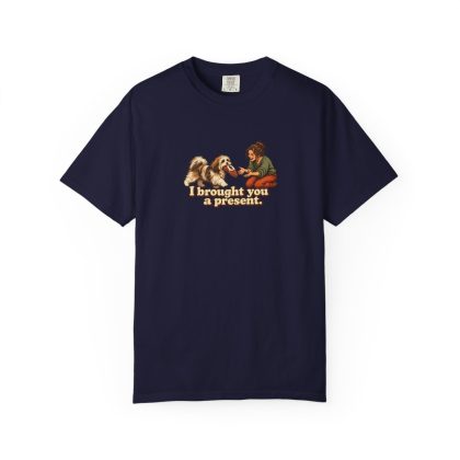 Havanese humorous illustration tee in True Navy
