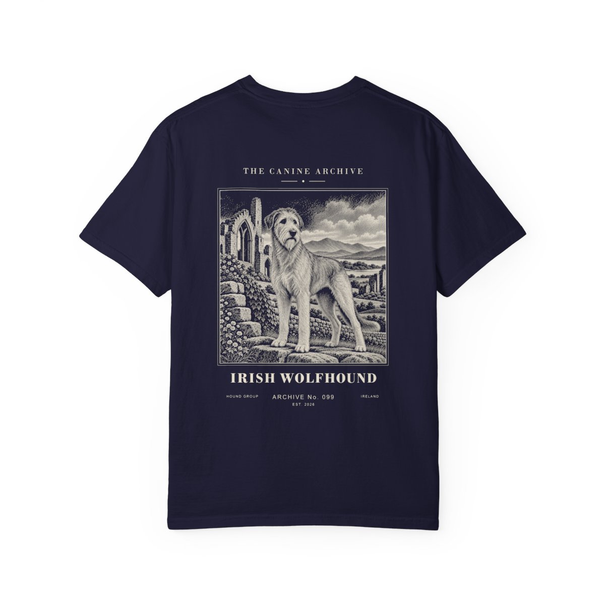 Irish Wolfhound Tee in True Navy