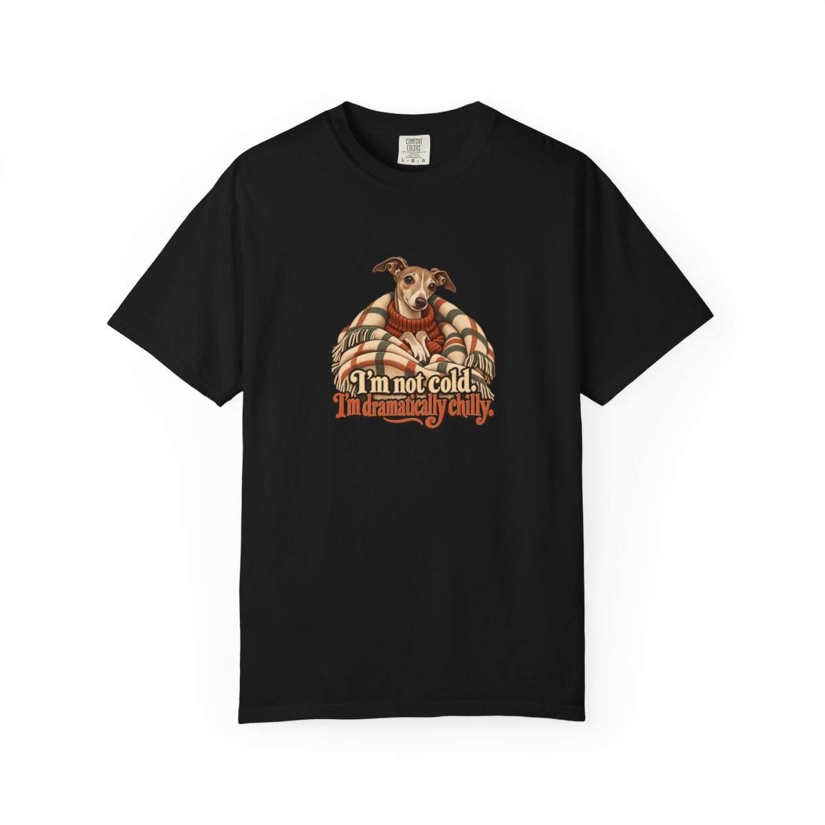 Italian Greyhound humorous illustration tee in Black