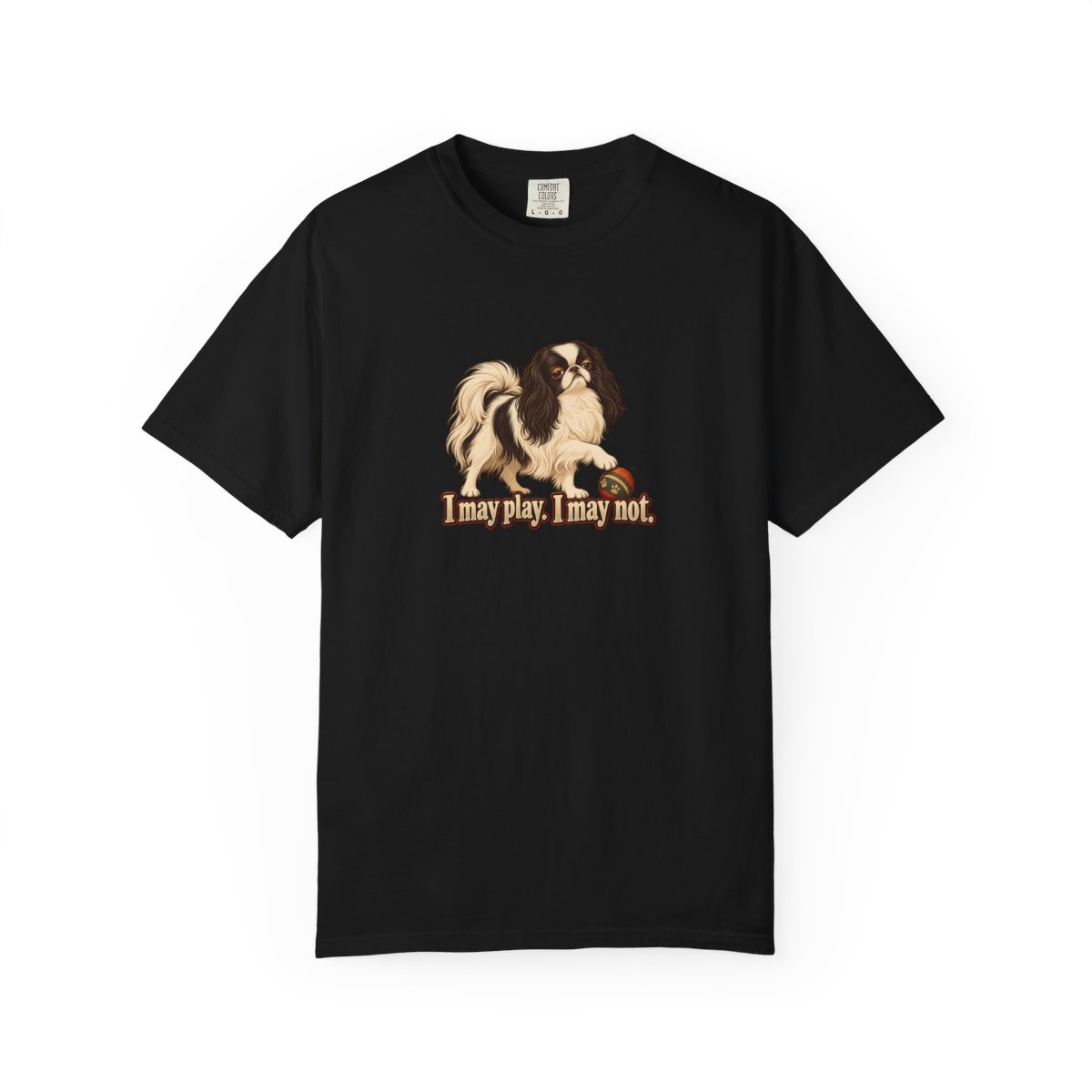 Japanese Chin humorous illustration tee in Black