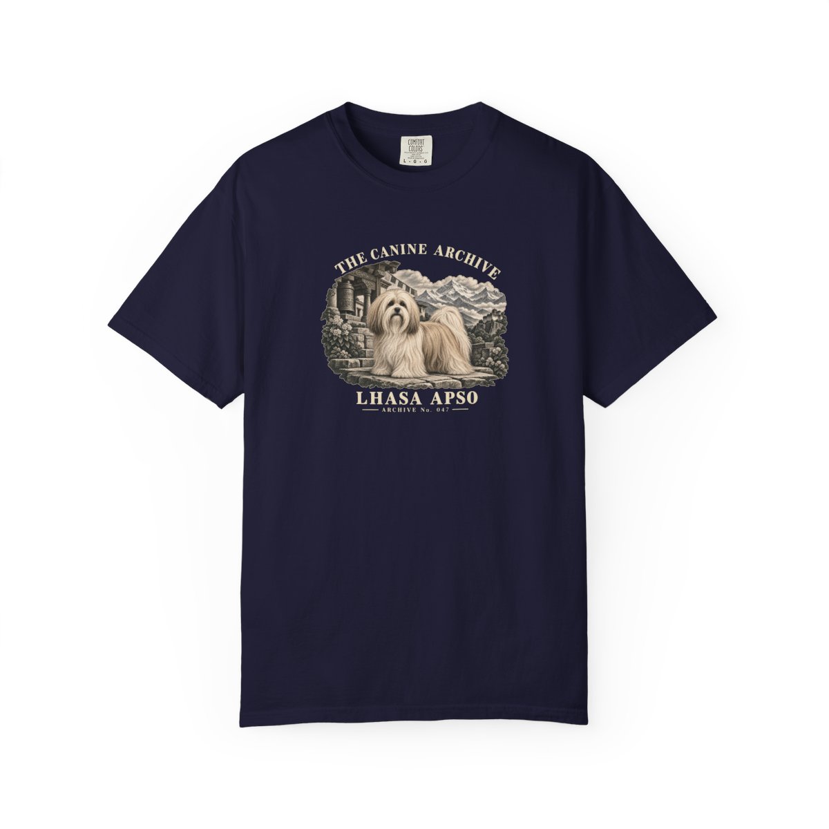 Lhasa Apso Front Study Tee in True Navy