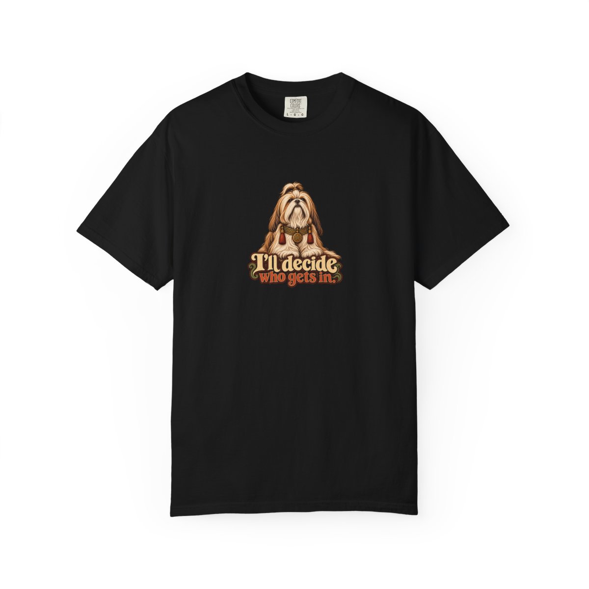Lhasa Apso humorous illustration tee in Black
