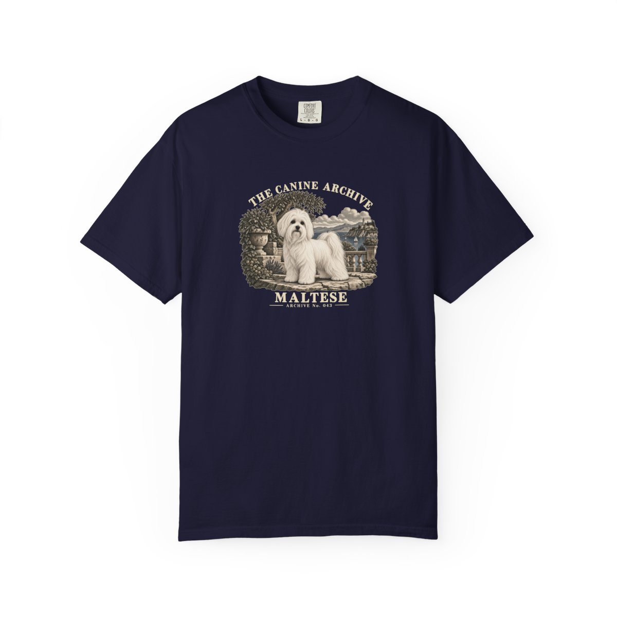 Maltese Front Study Tee in True Navy