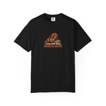 Miniature Dachshund Long Haired humorous illustration tee in Black