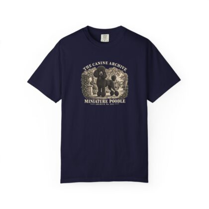 Miniature Poodle Front Study Tee in True Navy