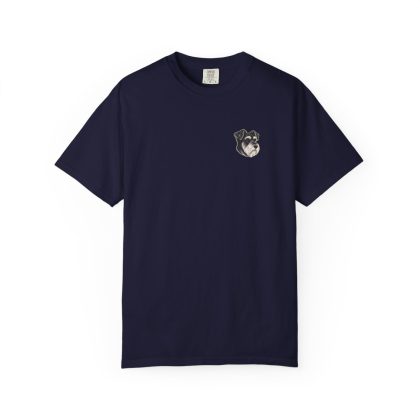Miniature Schnauzer Portrait Tee in True Navy