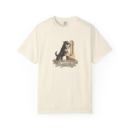 Miniature Schnauzer humorous illustration tee in Ivory