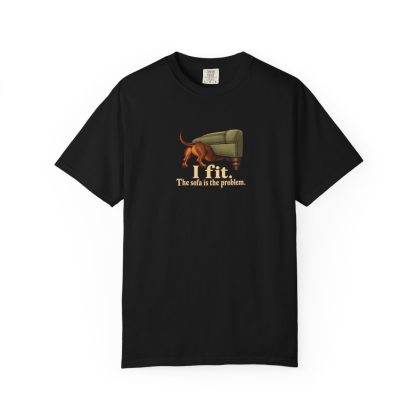 Miniature Dachshund Smooth Haired humorous illustration tee in Black