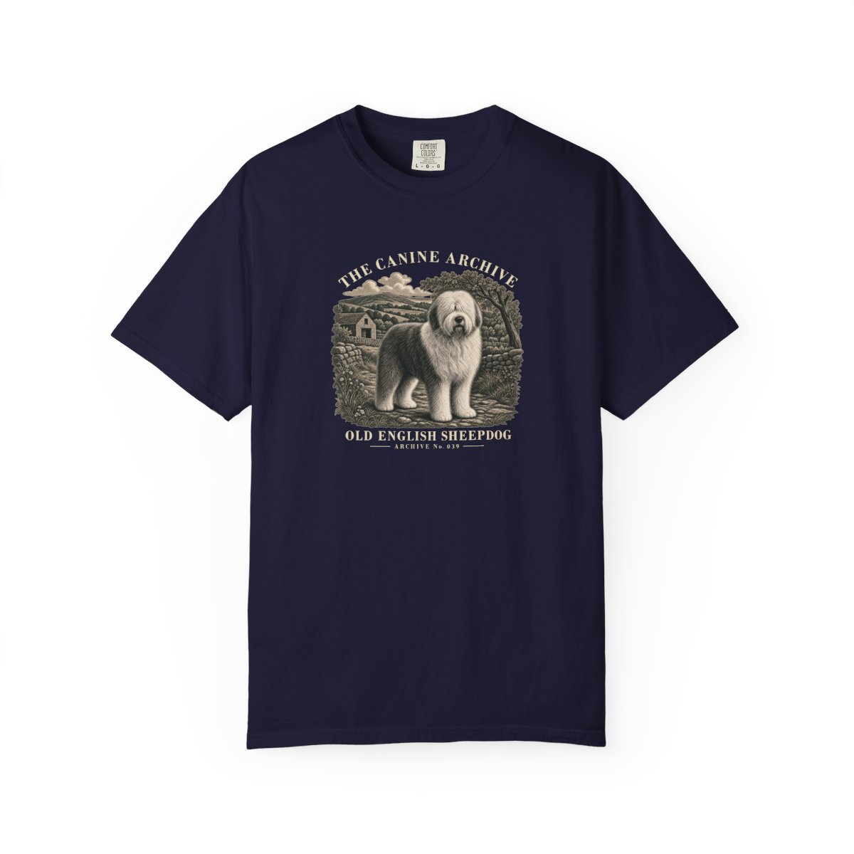 Old English Sheepdog Front Study Tee in True Navy