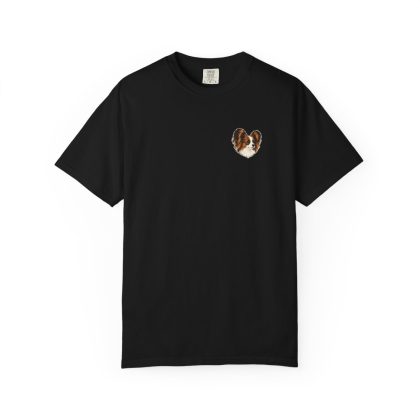 Papillon head-only left chest tee in Black