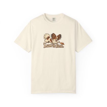 Papillon humorous illustration tee in Ivory