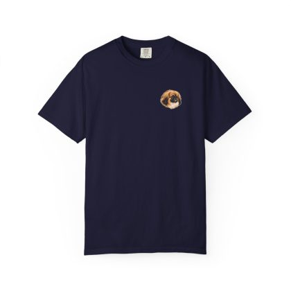 Pekingese Portrait Tee in True Navy