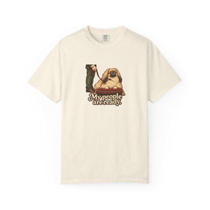 Pekingese humorous illustration tee in Ivory
