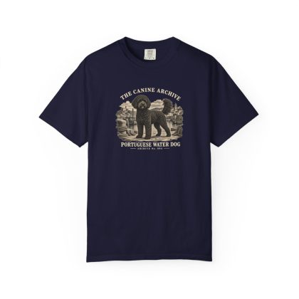 Portuguese Water Dog Front Study Tee in True Navy