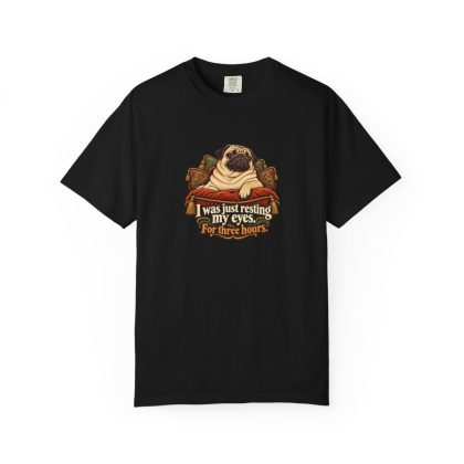 Pug humorous illustration tee in Black
