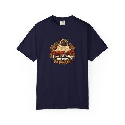 Pug Humour Tee in True Navy