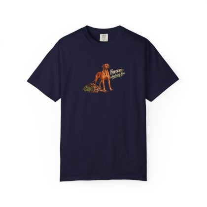 Rhodesian Ridgeback humorous illustration tee in True Navy