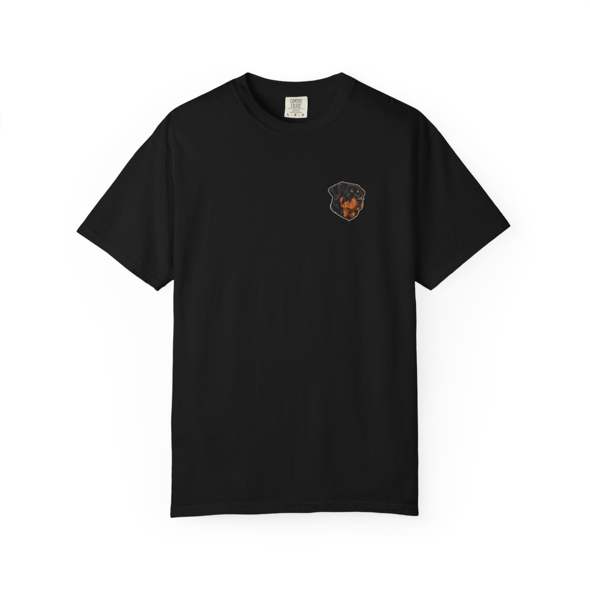 Rottweiler head-only left chest tee in Black