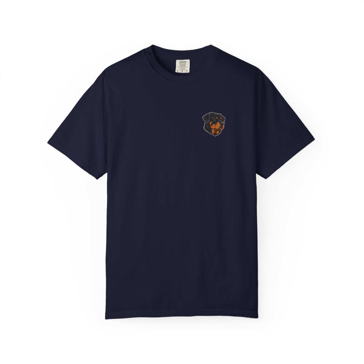 Rottweiler head-only left chest tee in True Navy