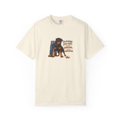 Rottweiler humorous illustration tee in Ivory