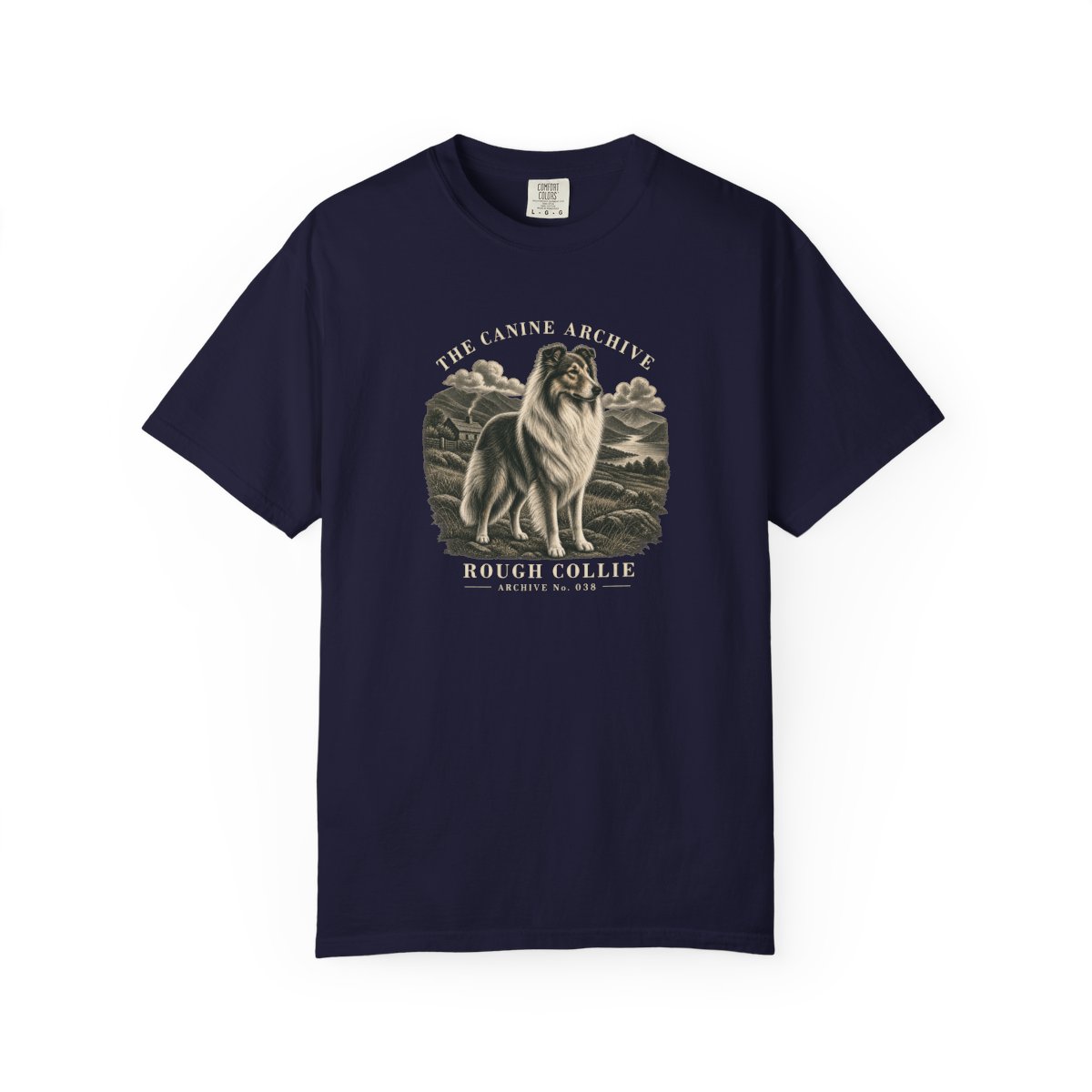 Rough Collie Front Study Tee in True Navy