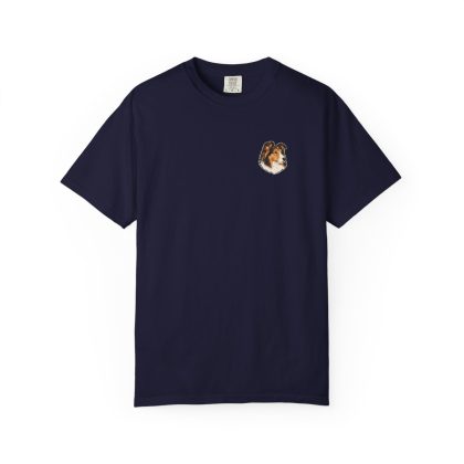 Rough Collie Portrait Tee in True Navy