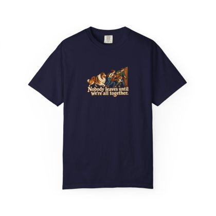 Rough Collie humorous illustration tee in True Navy
