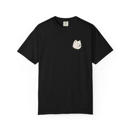 Samoyed head-only left chest tee in Black