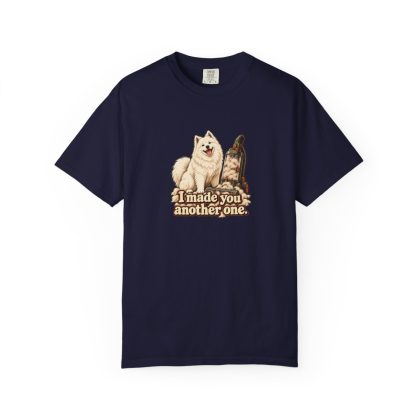 Samoyed humorous illustration tee in True Navy